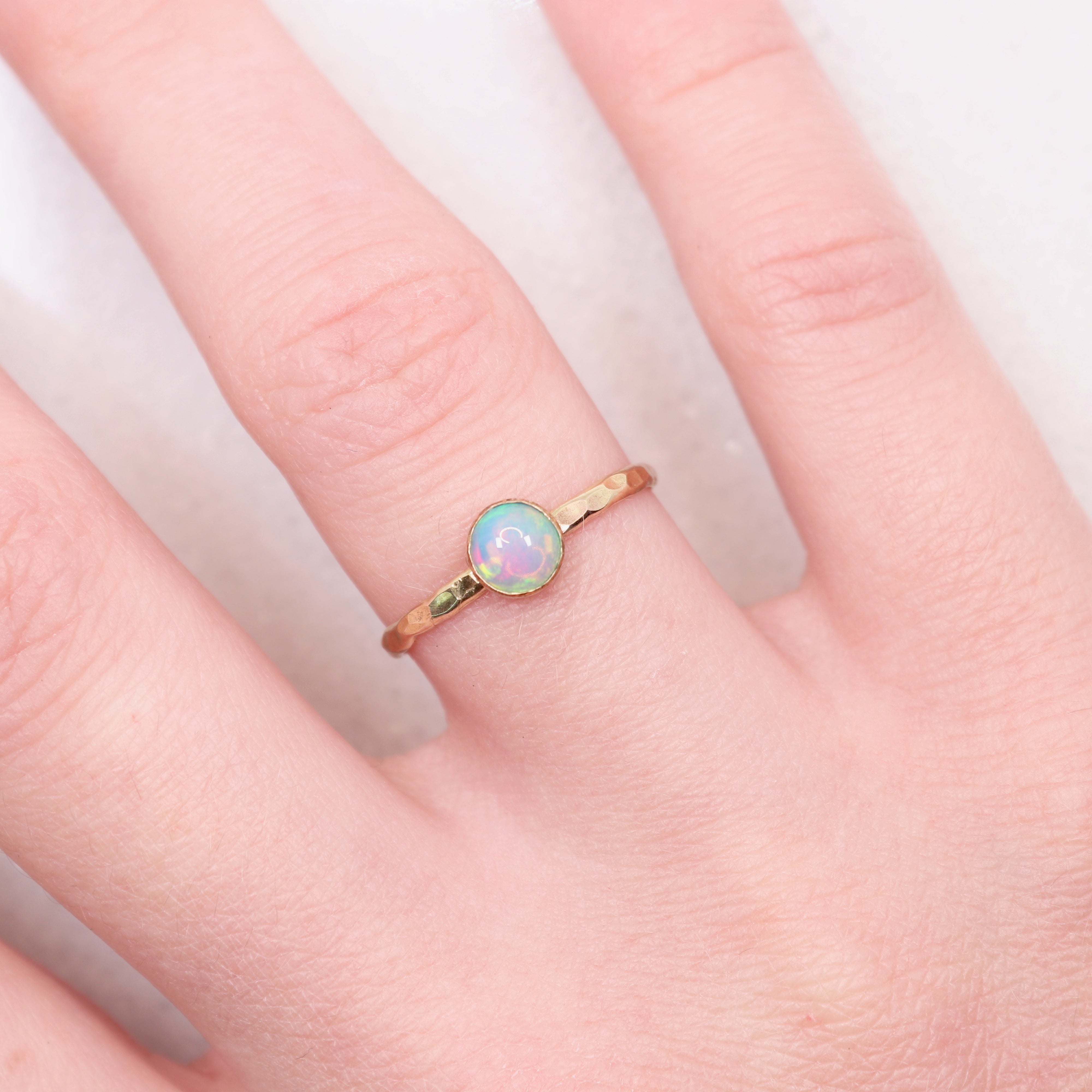 boho opal gemstone stacking ring