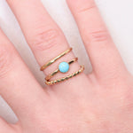 Load image into Gallery viewer, turquoise stone stacking ring set
