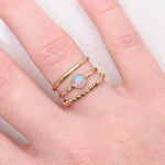 Load image into Gallery viewer, opal stone stacking ring set
