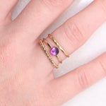 Load image into Gallery viewer, amethyst stone stacking ring set
