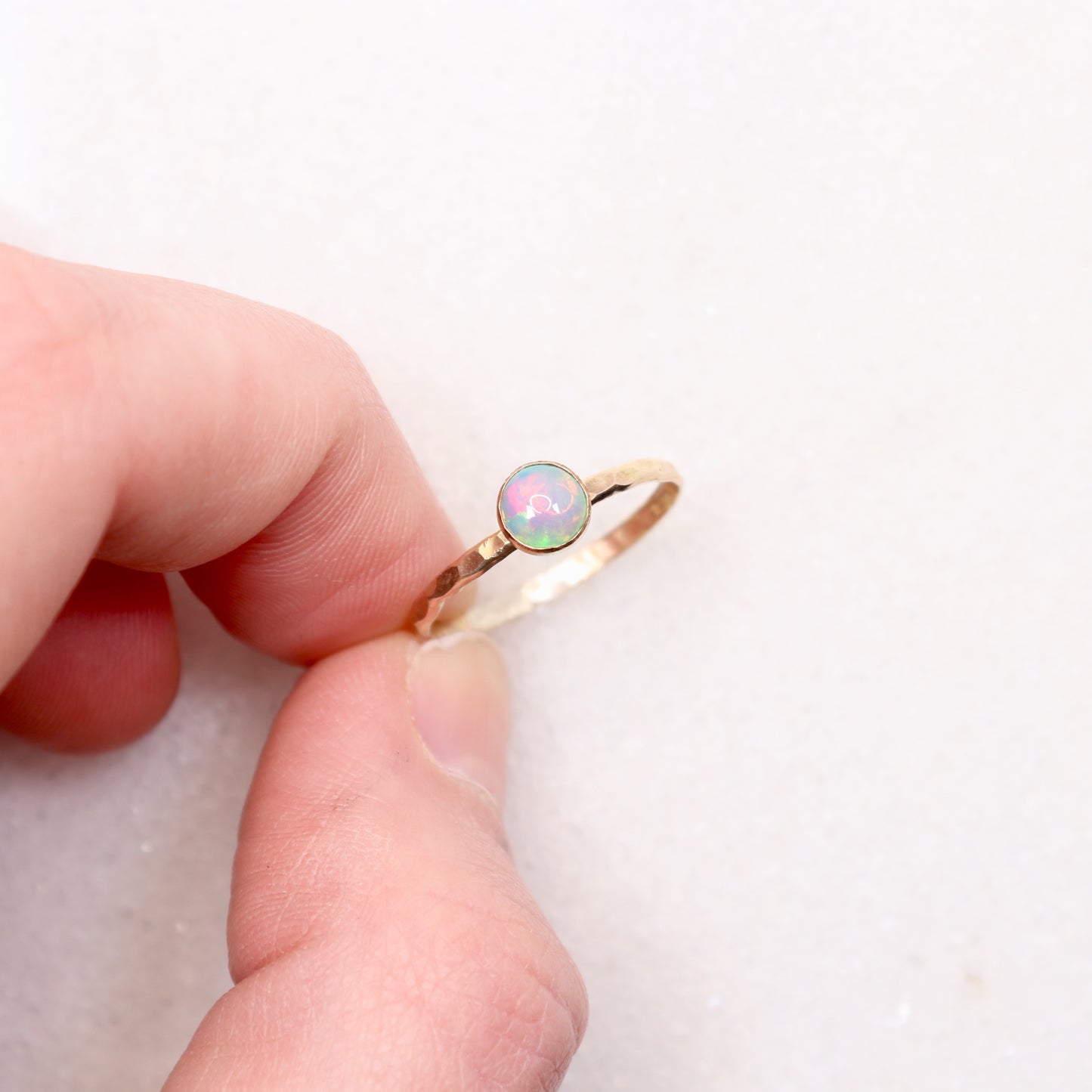 boho opal gemstone stacking ring