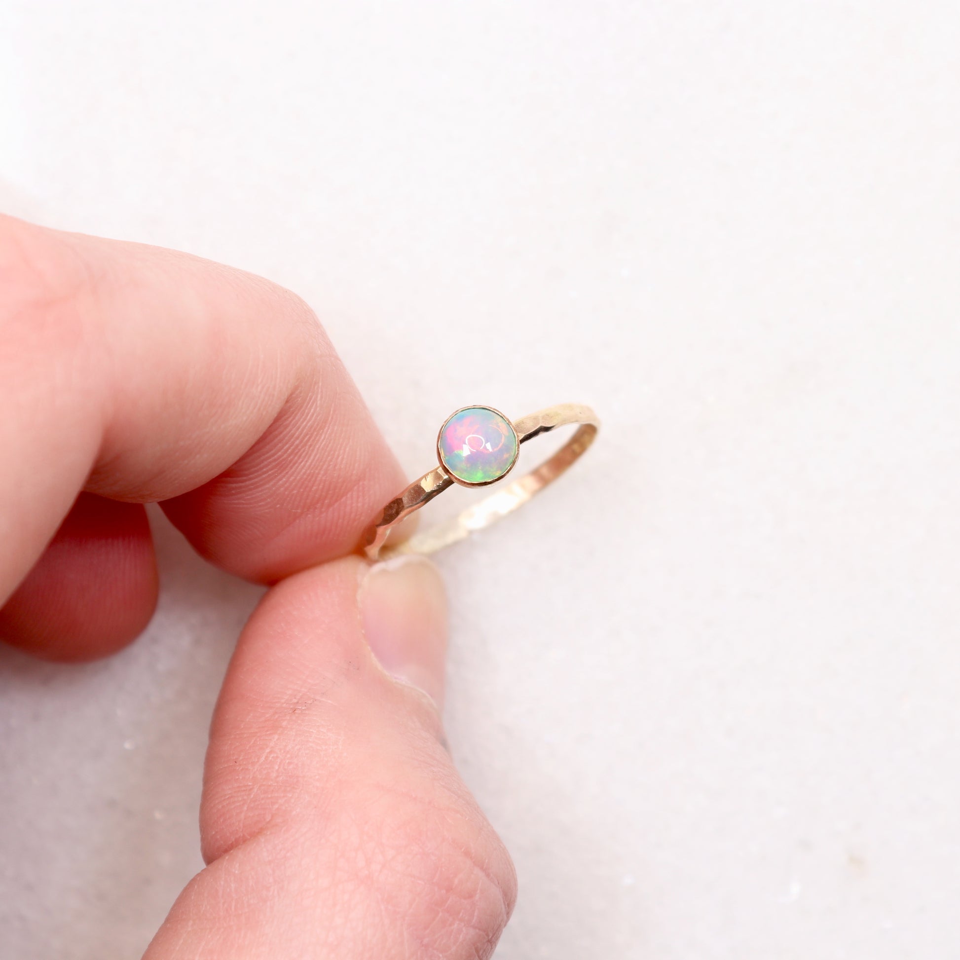 boho opal gemstone stacking ring