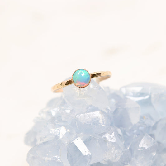 boho opal gemstone stacking ring