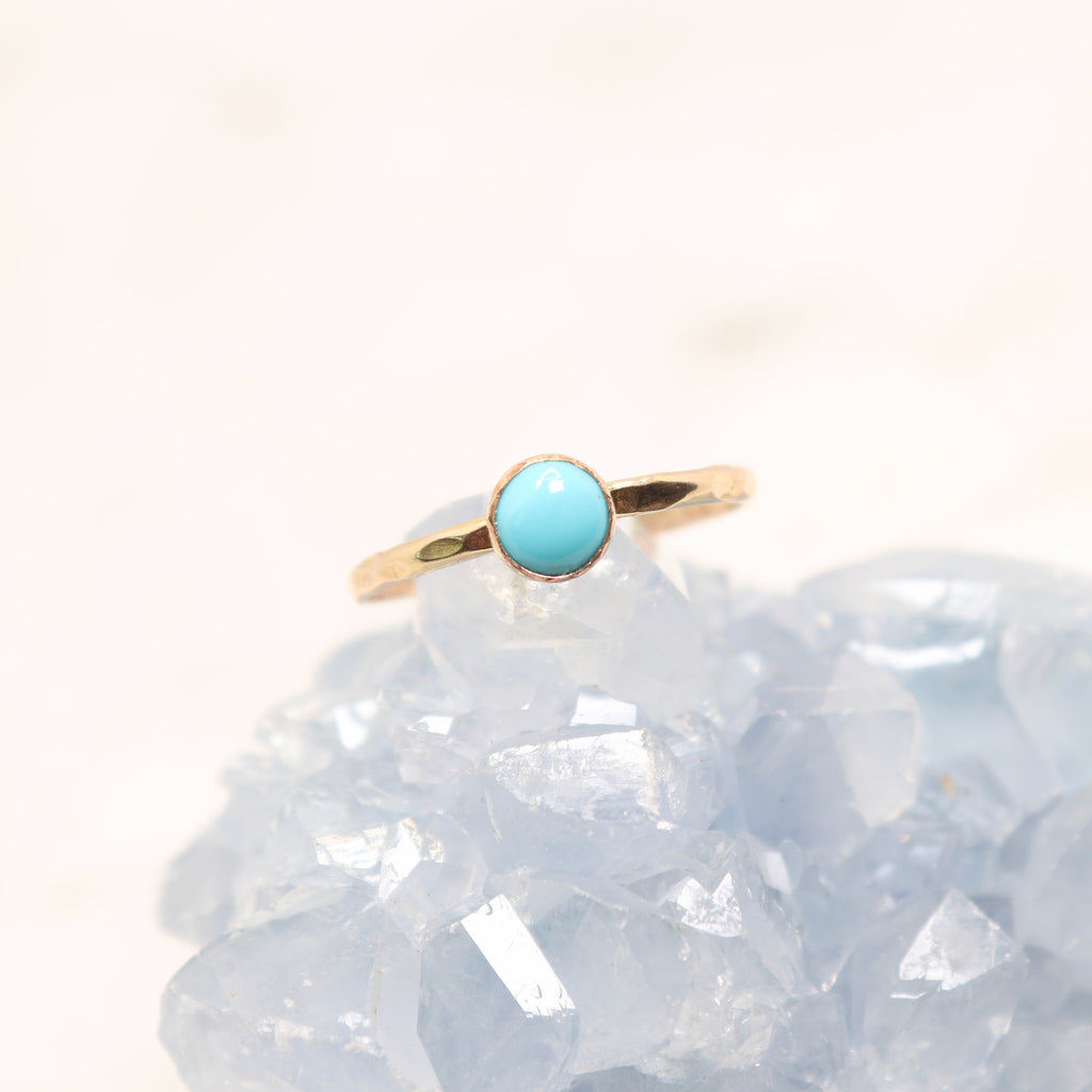 boho turquoise gemstone stacking ring