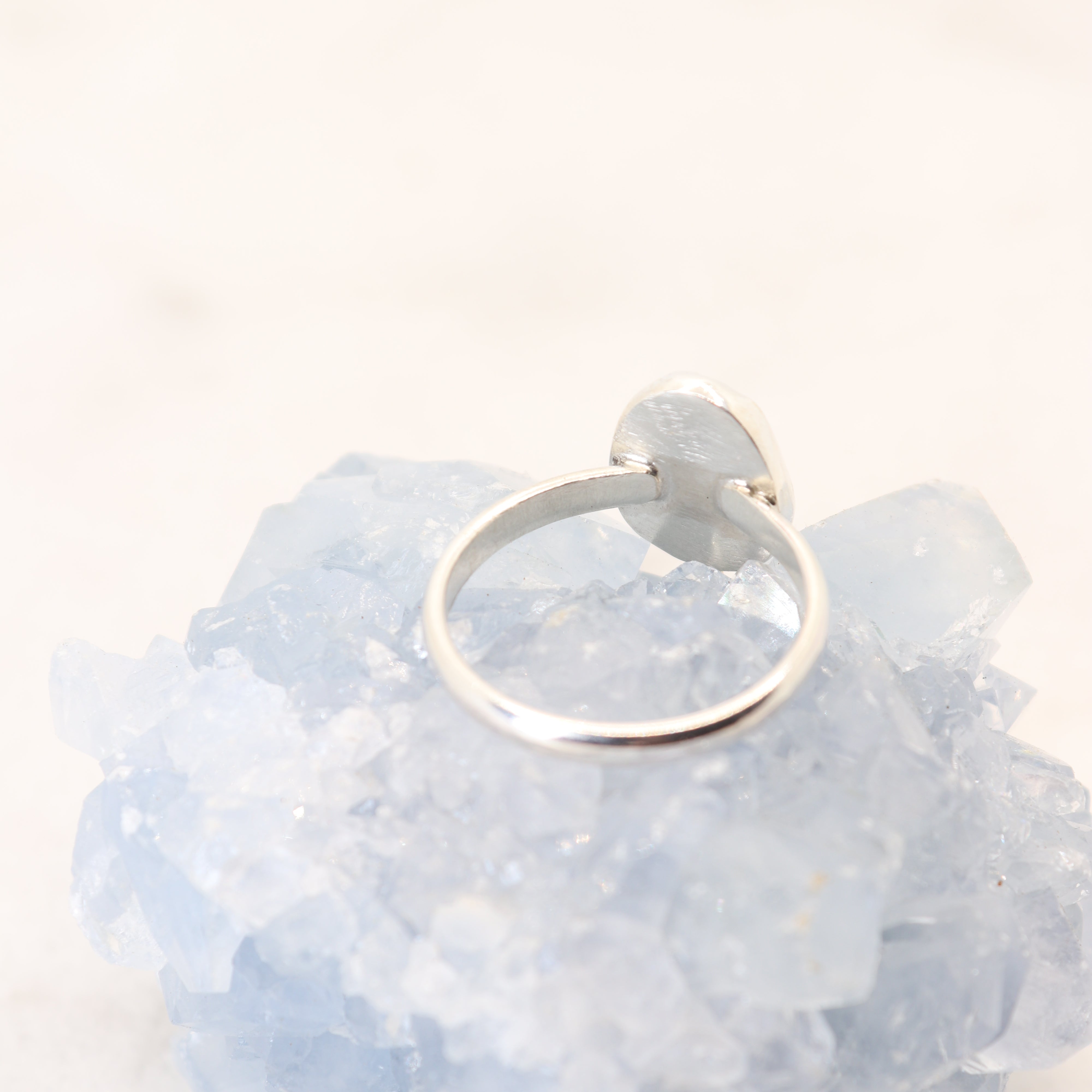 rainbow blue moonstone ring