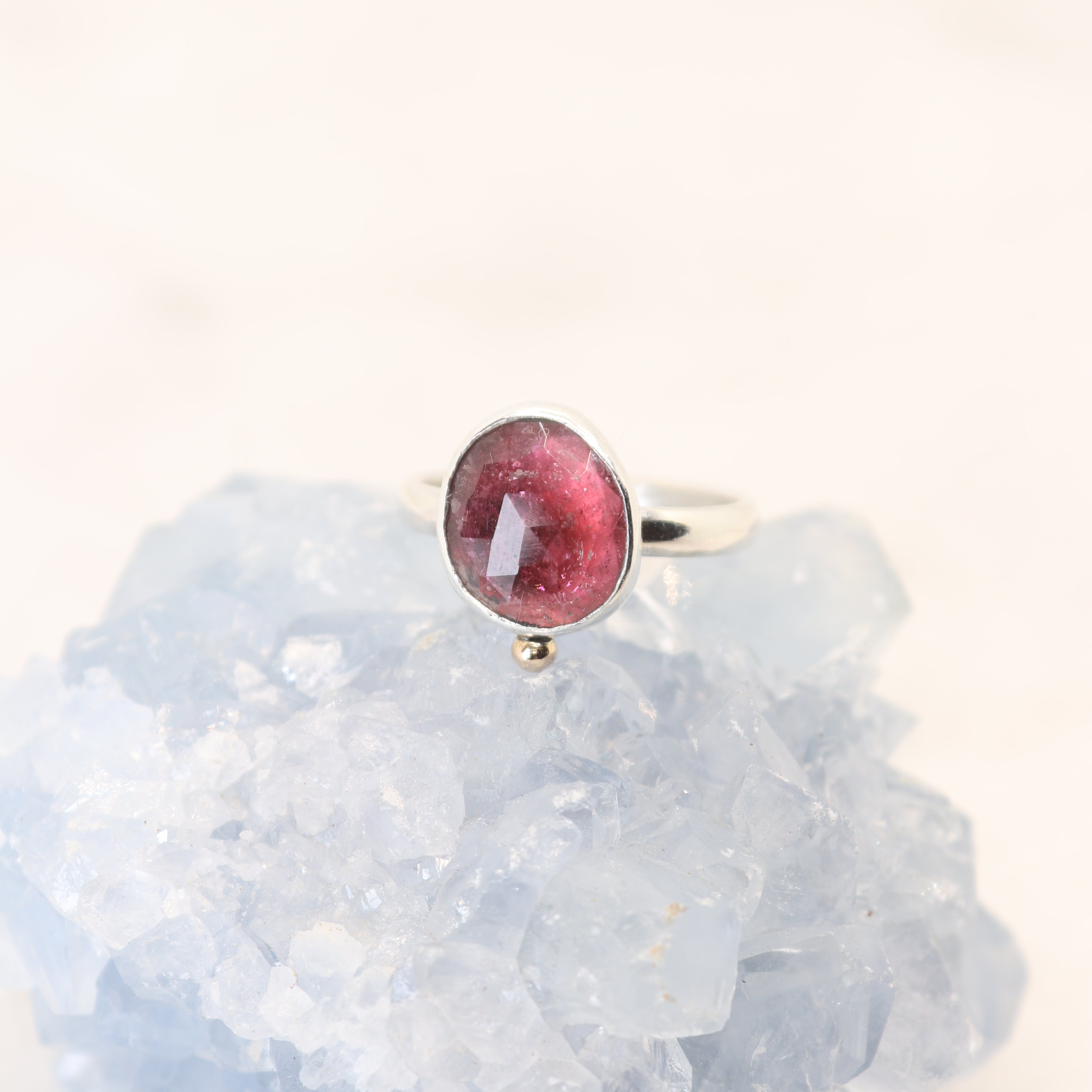 pink tourmaline gemstone ring