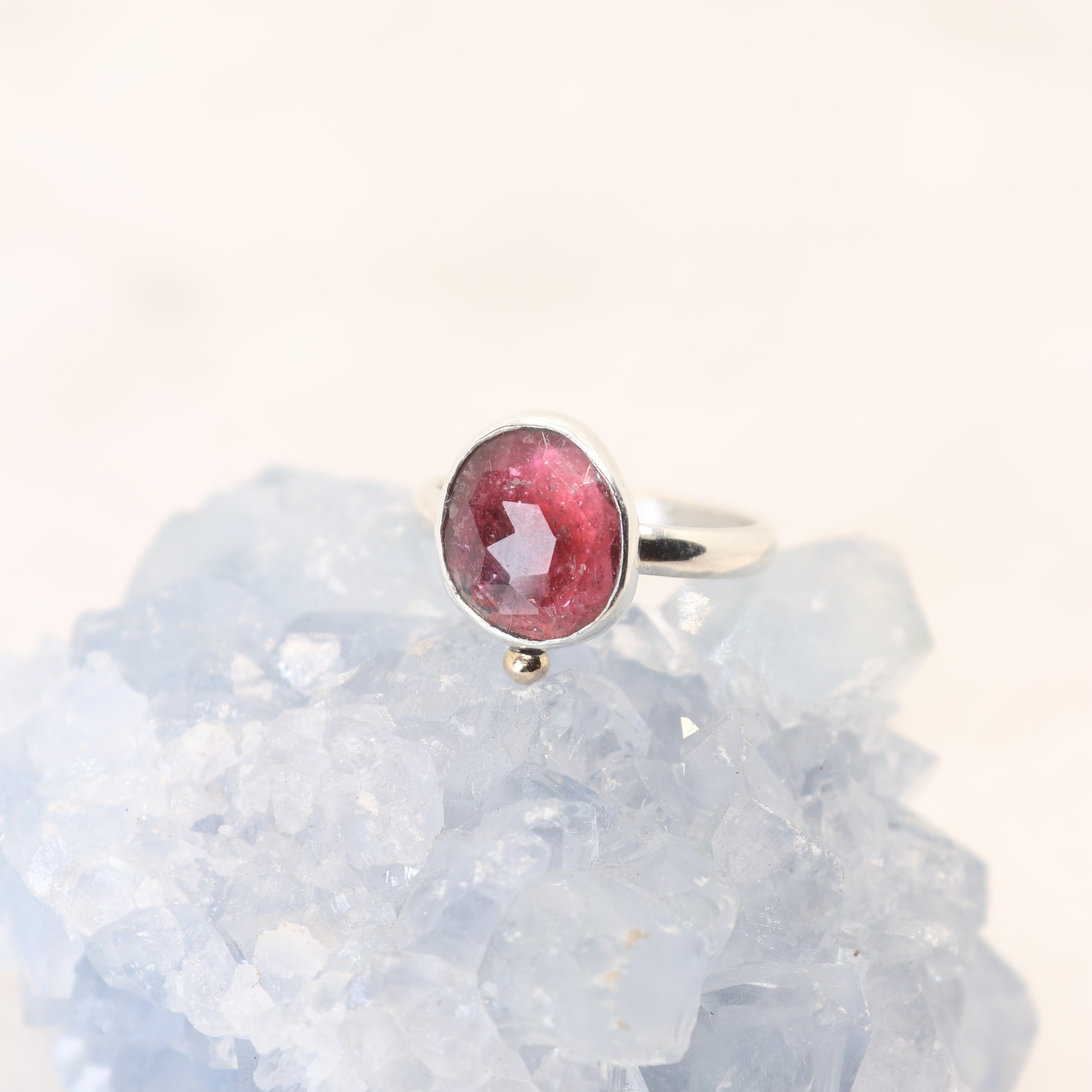 pink tourmaline gemstone ring