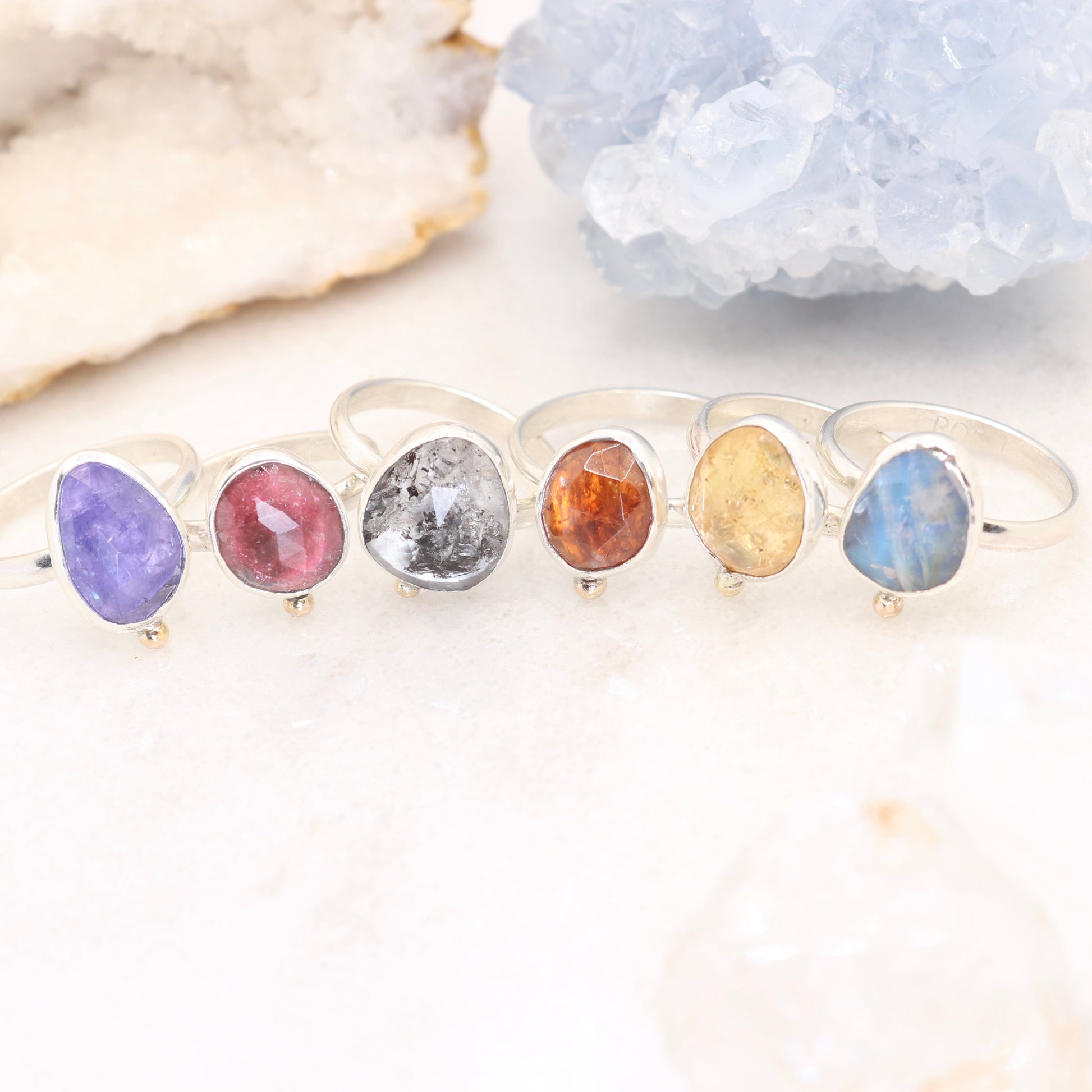 boho gemstone rings 