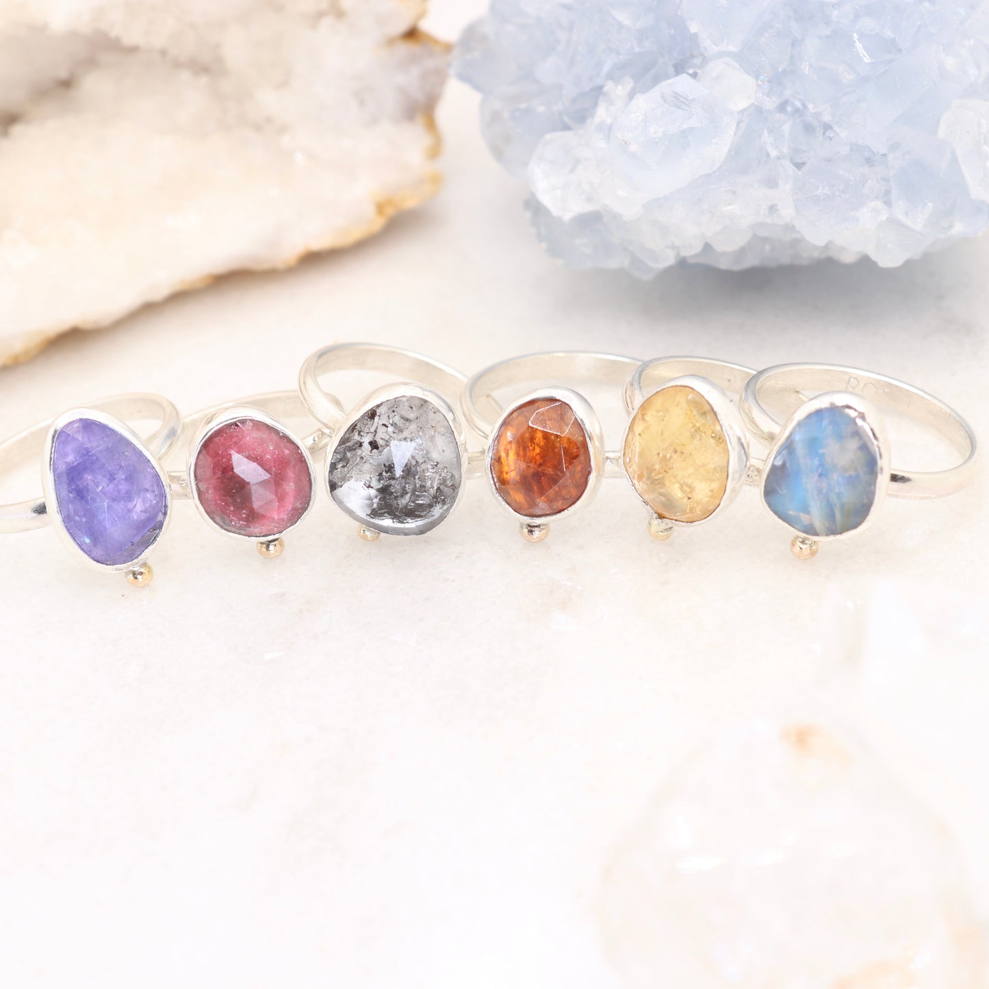 boho gemstone rings