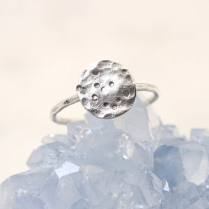 Full Moon Disc Ring in Silver