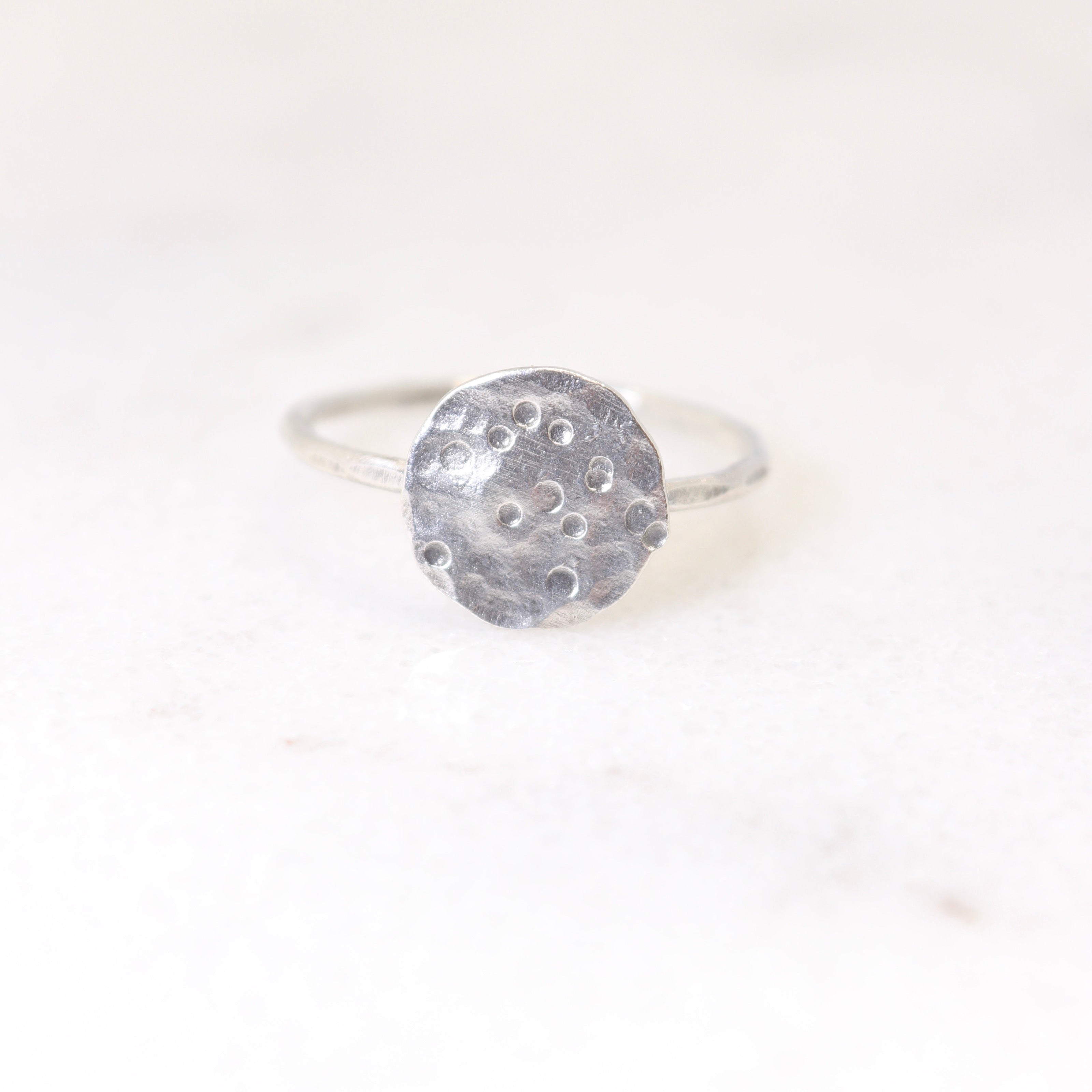 Full Moon Disc Ring in Silver