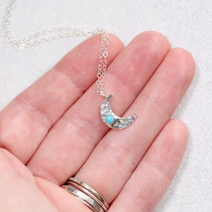 Crescent Moon Necklace in Silver