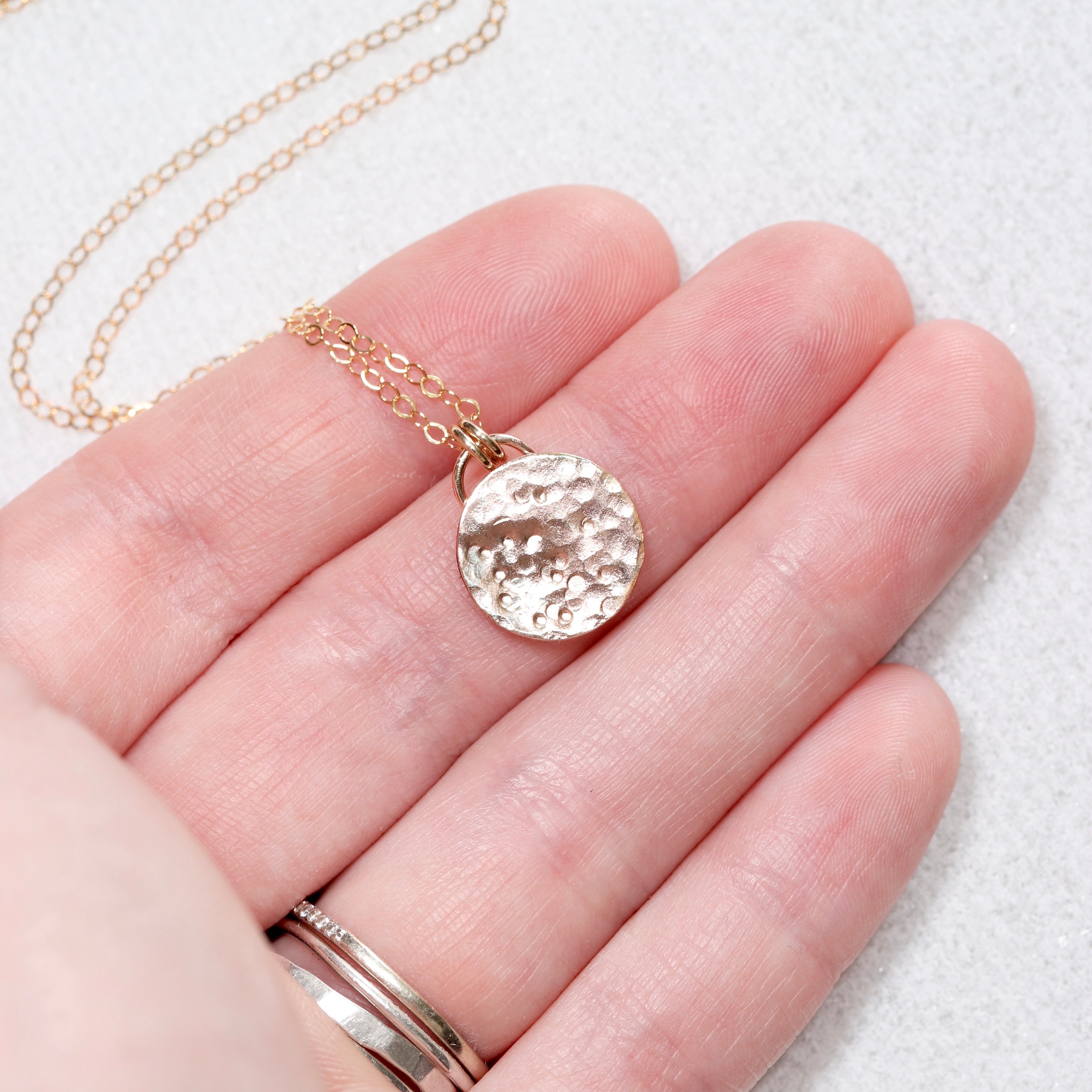 Full Moon Necklace in Gold