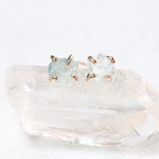 Aquamarine | Raw Crystal Earrings