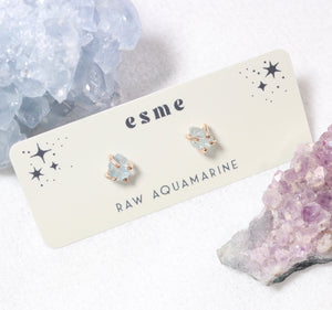 Aquamarine | Raw Crystal Earrings