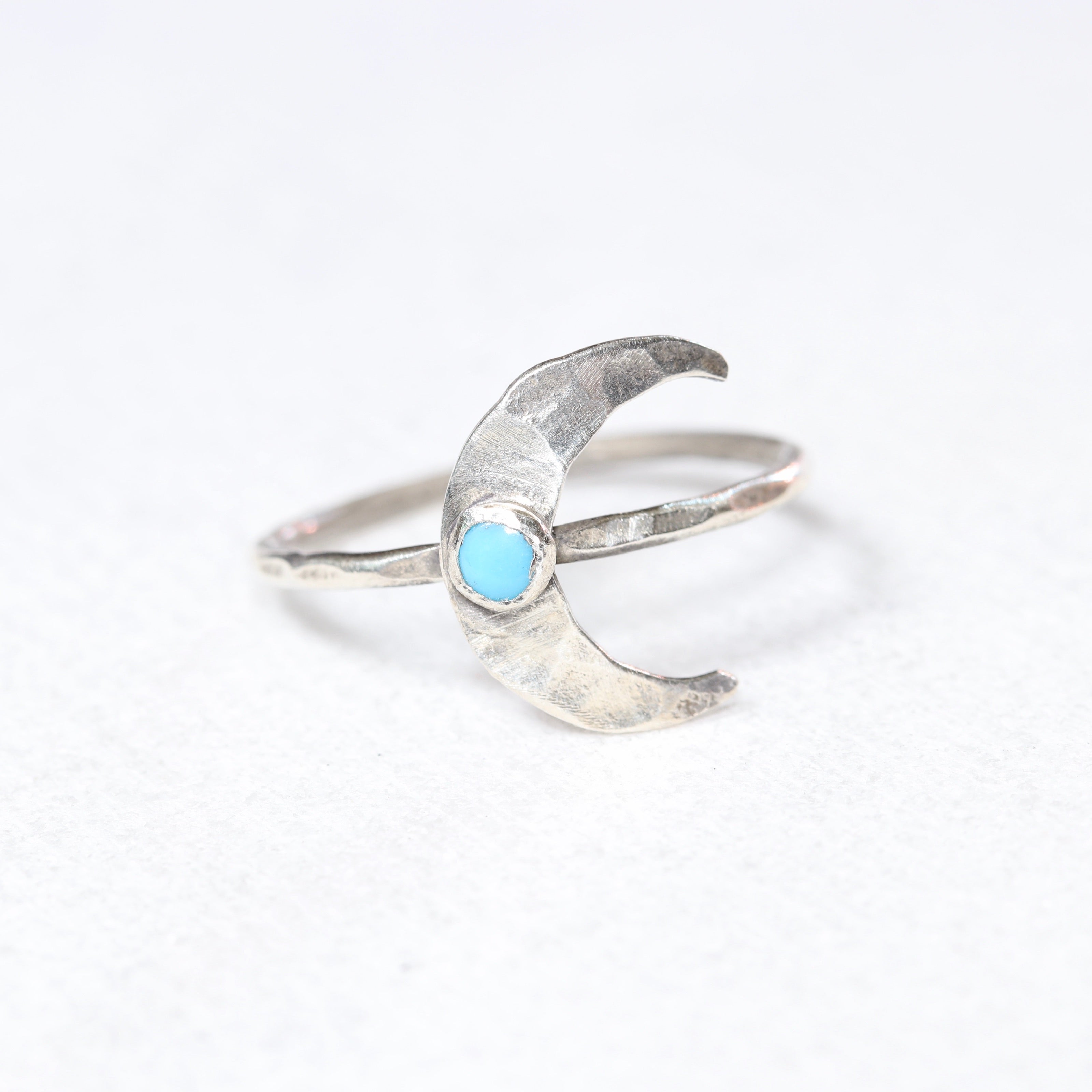 Crescent Moon Ring in Silver