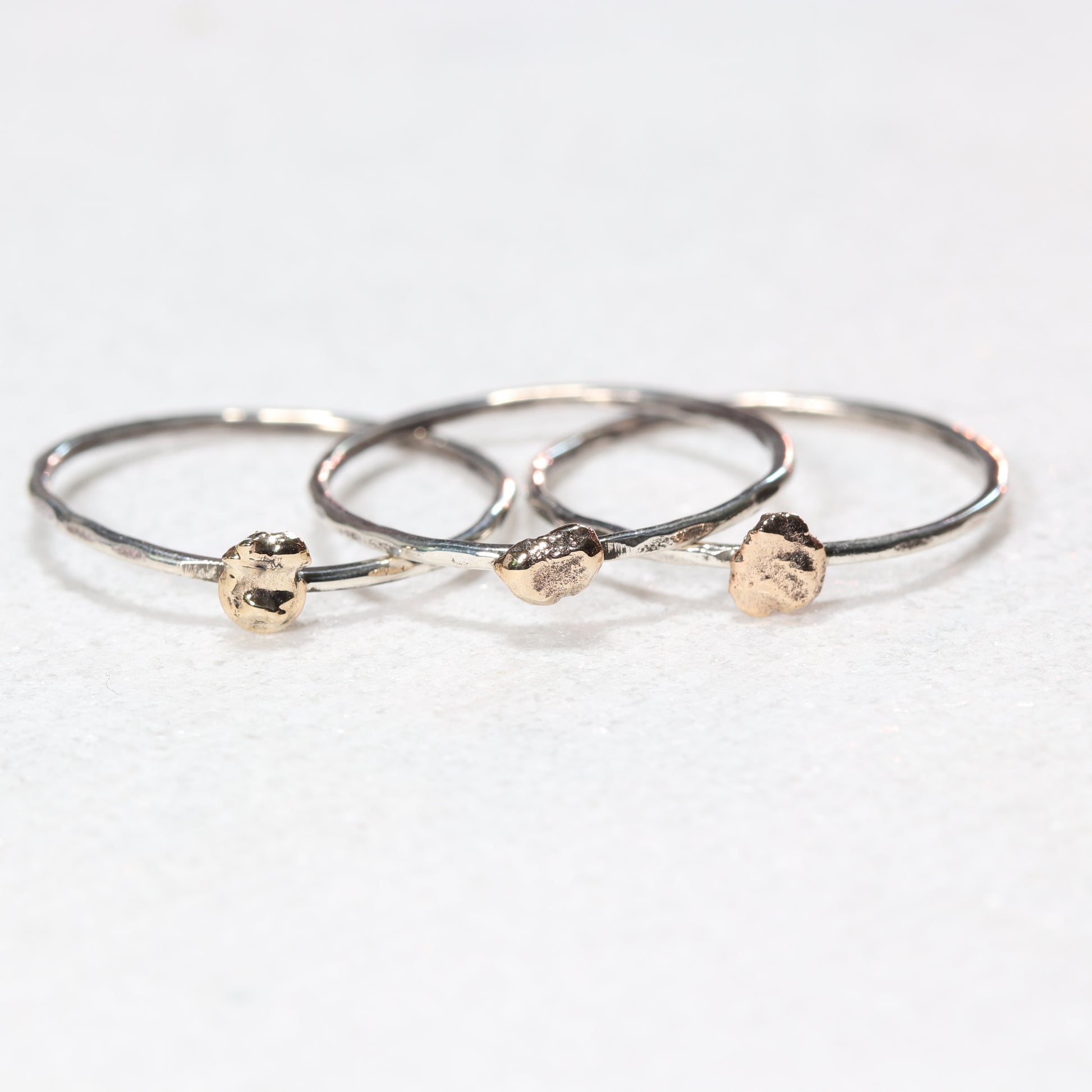 raw solid 14k gold nugget ring