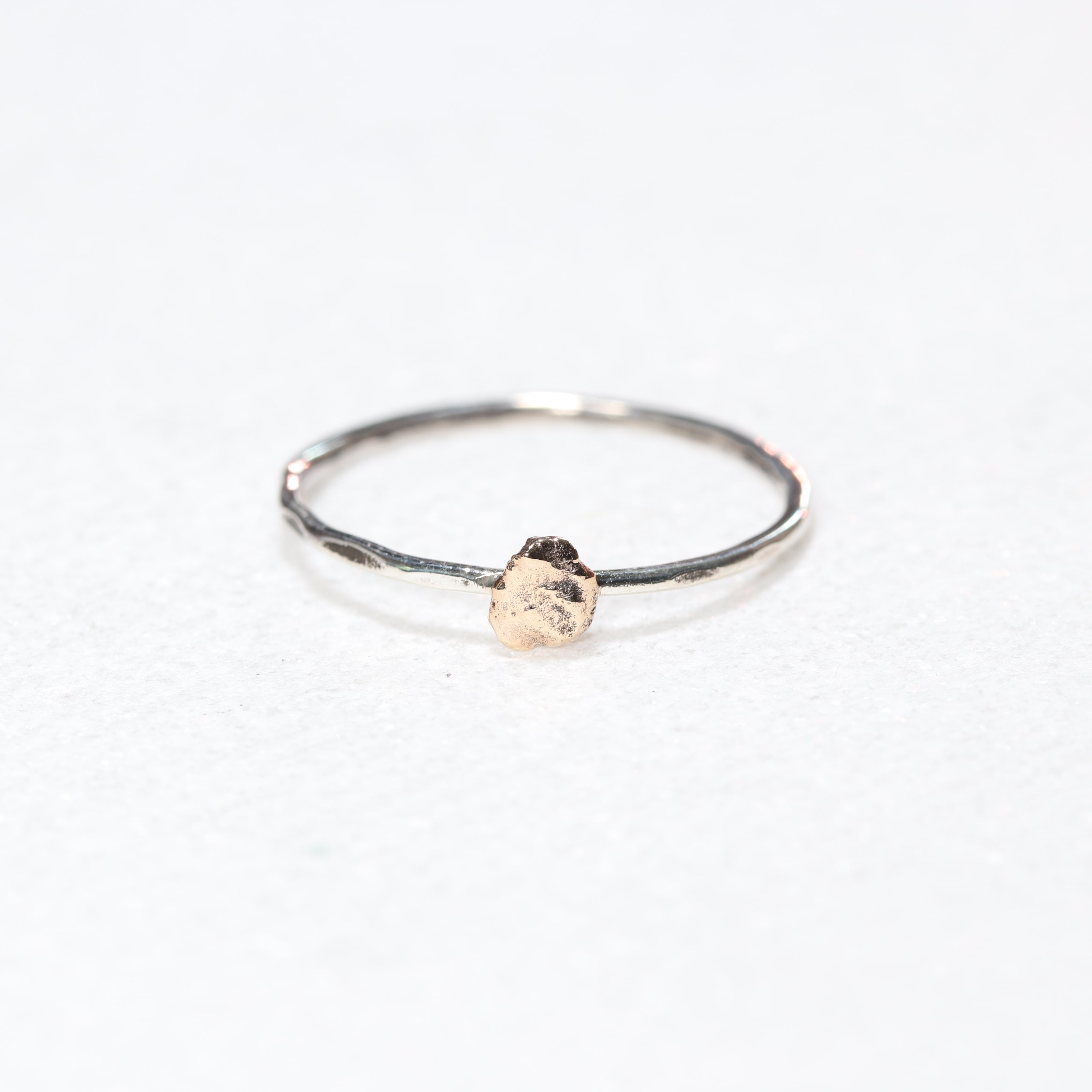 raw solid 14k gold nugget ring