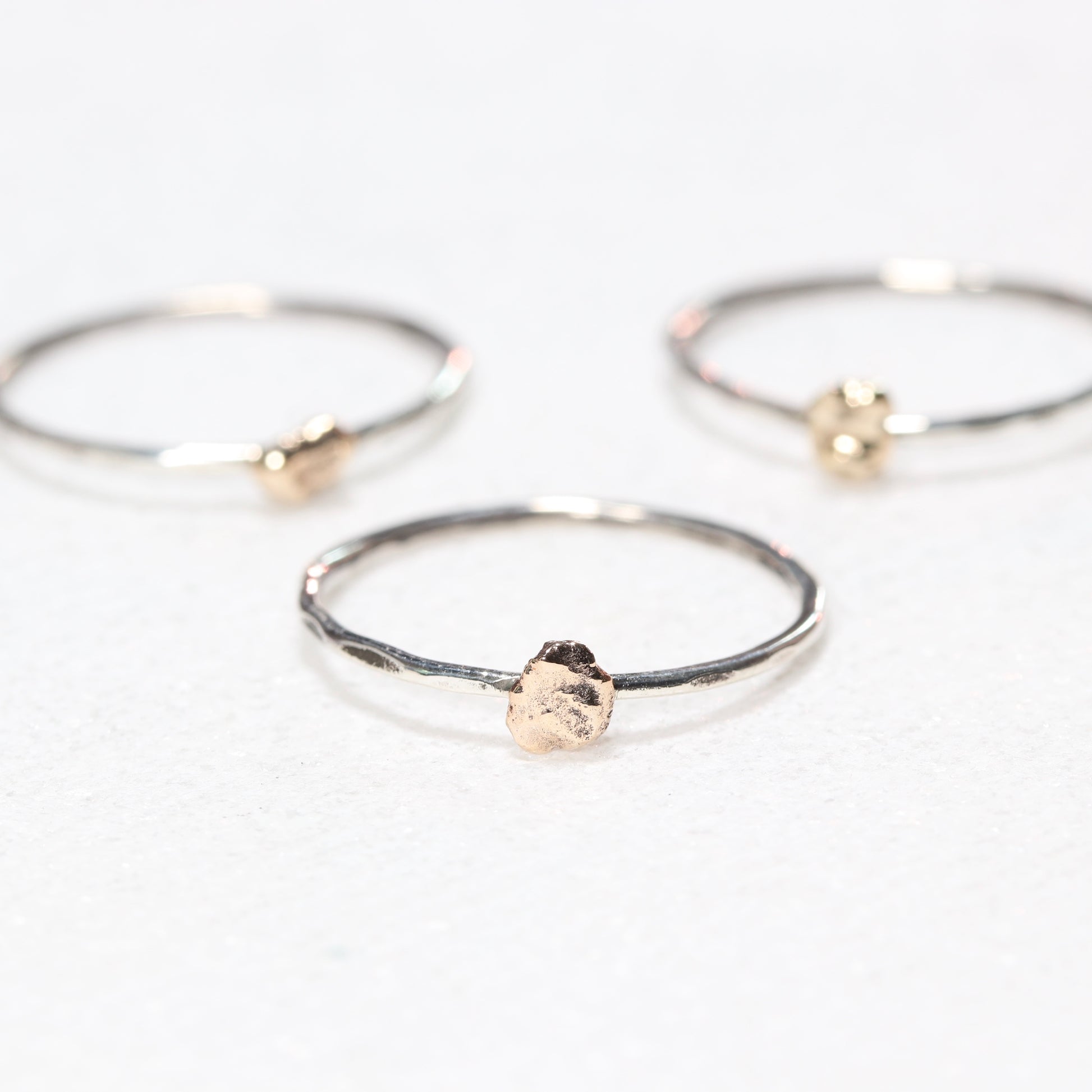 raw solid 14k gold nugget ring