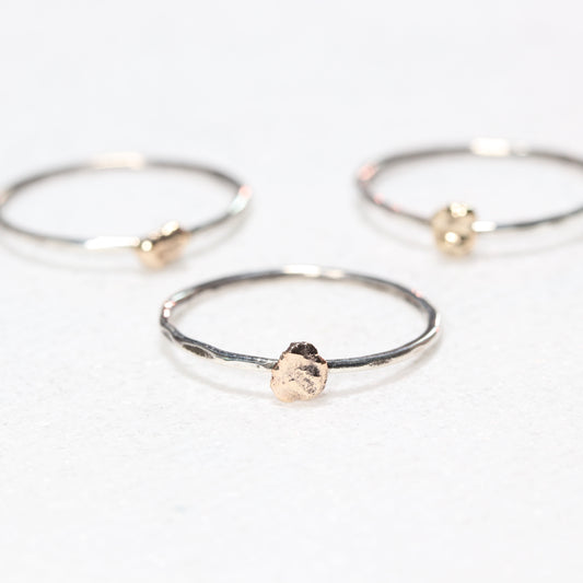 raw solid 14k gold nugget ring