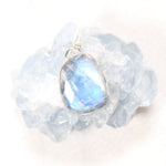 Load image into Gallery viewer, Rainbow Blue Moonstone Necklace in Sterling Silver
