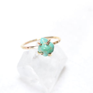 boho raw turquoise ring