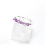 Load image into Gallery viewer, amethyst beaded gemstone row ring
