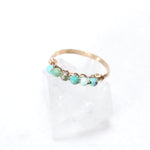 Load image into Gallery viewer, turquoise beaded gemstone row ring
