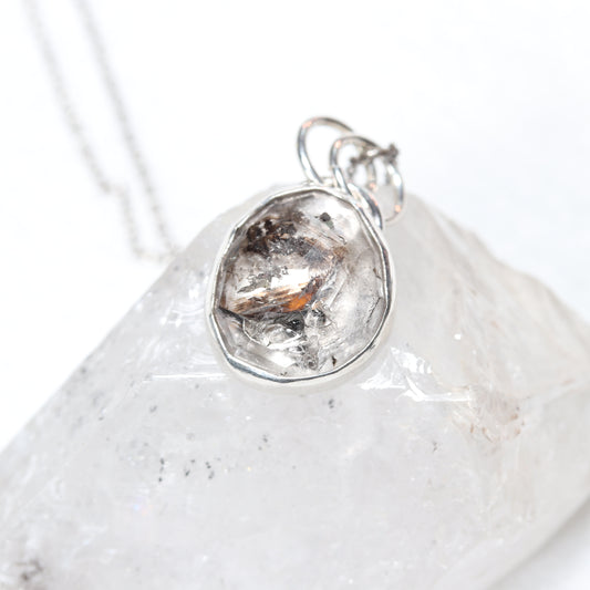 Tibetan Rutilated Quartz | Rose Cut Pendant