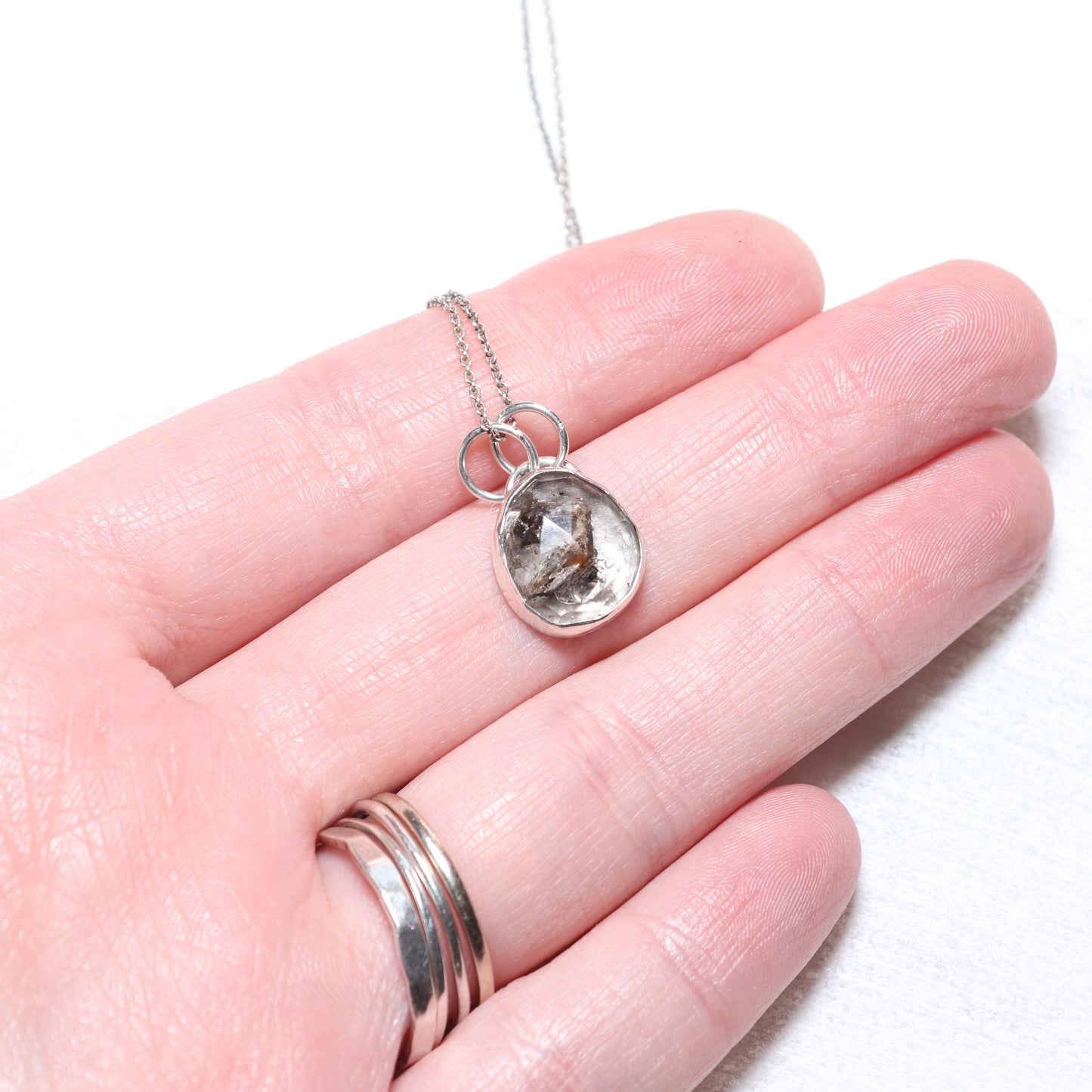 Tibetan Rutilated Quartz | Rose Cut Pendant