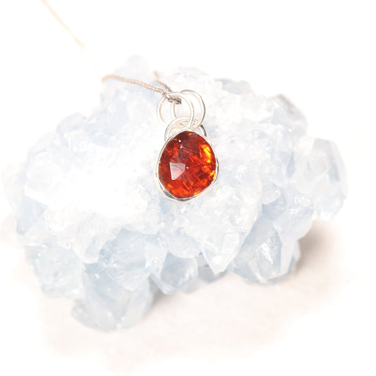 Spessartine Garnet | Rose Cut Pendant