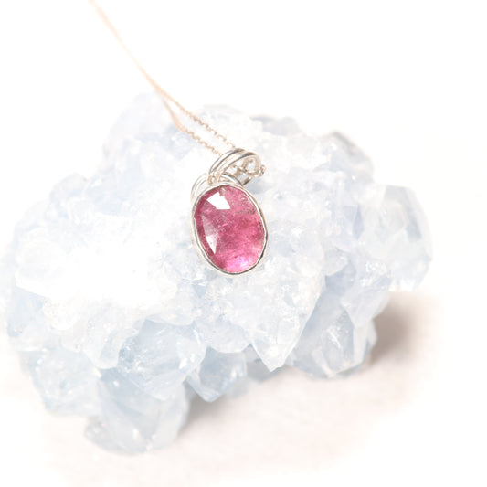 Pink Tourmaline | Rose Cut Pendant