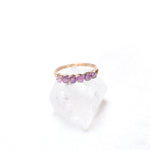 Load image into Gallery viewer, amethyst beaded gemstone row ring
