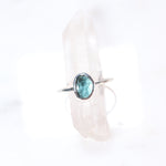 Load image into Gallery viewer, Blue Green Tourmaline Stone Ring in Sterling Silver
