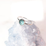 Load image into Gallery viewer, Blue Green Tourmaline Stone Ring in Sterling Silver
