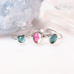 Load image into Gallery viewer, Stacking Rings with Tourmaline Gemstones in Blue, Green and Watermelon Stones
