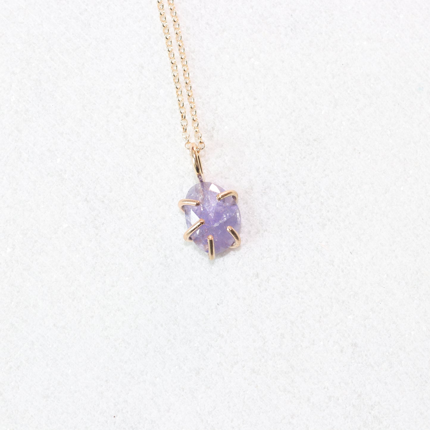 Tanzanite Gemstone Rose Cut Necklace