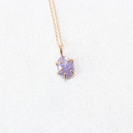 Tanzanite Gemstone Rose Cut Necklace