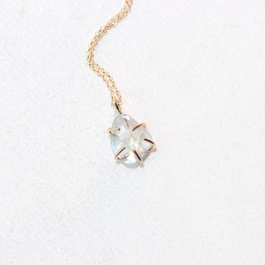 Aquamarine Gemstone Rose Cut Necklace