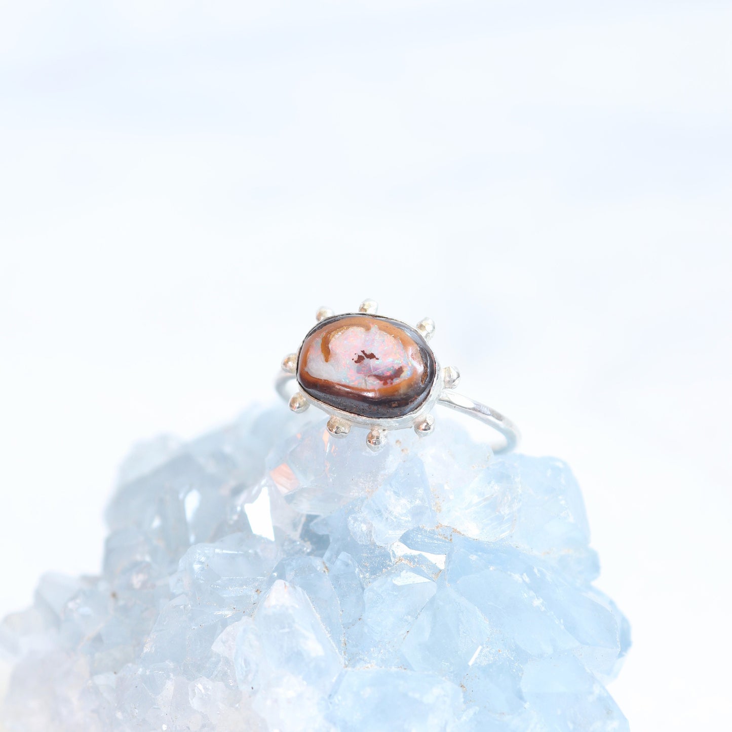 Boulder Opal Boho Stone Ring
