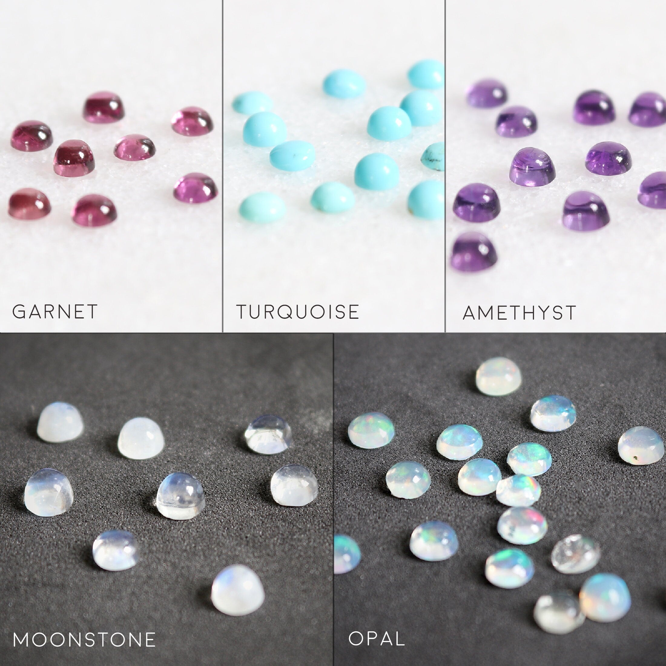 boho crescent moon earrings with gemstone