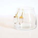 Load image into Gallery viewer, raw quartz crystal earrings
