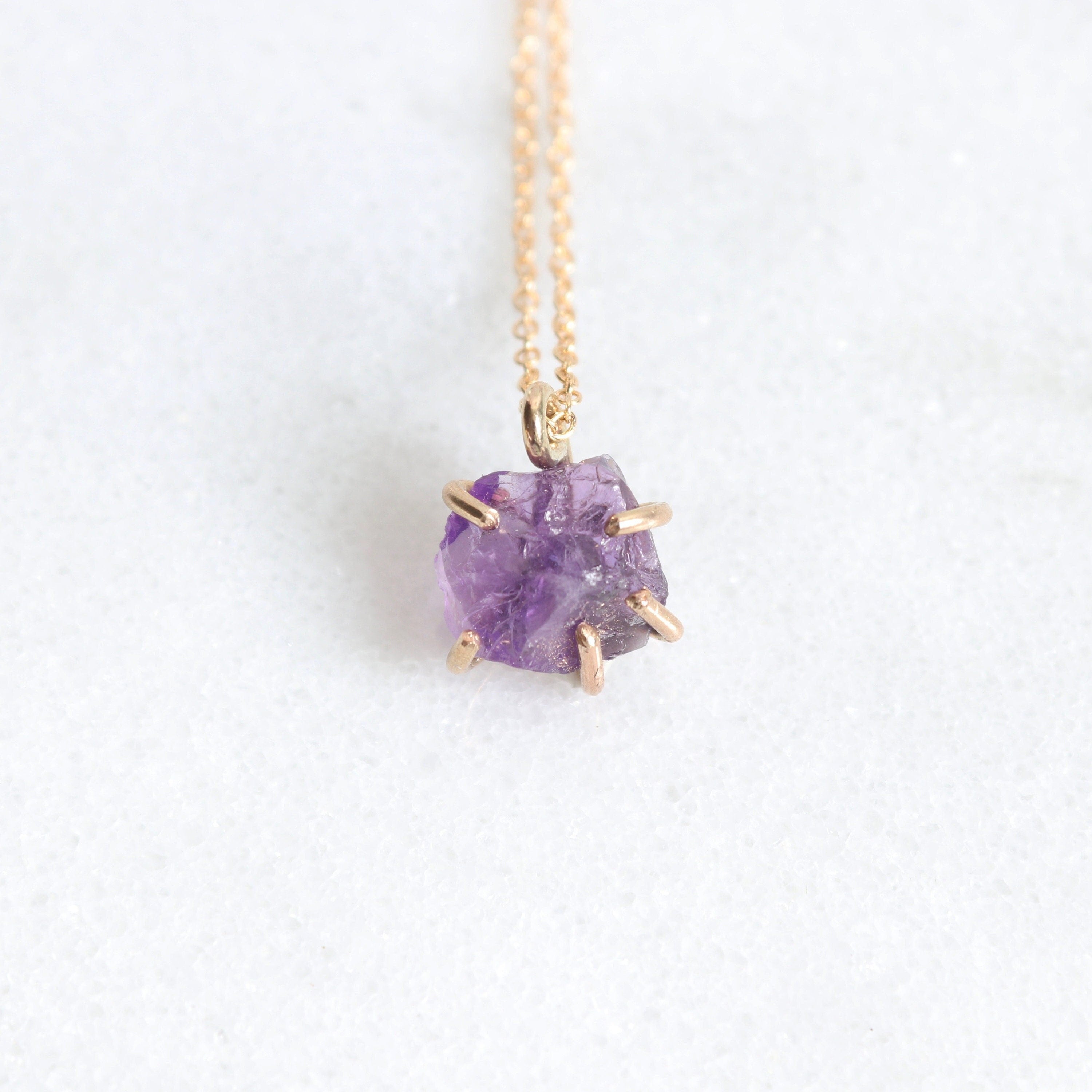 amethyst raw crystal necklace
