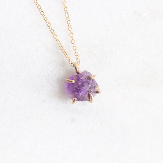 amethyst raw crystal necklace