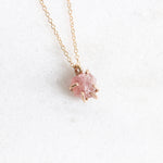 Load image into Gallery viewer, rose quartz raw crystal necklace
