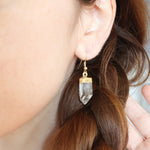 Load image into Gallery viewer, raw quartz crystal earrings
